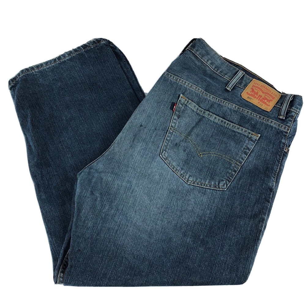 Levi's 559 Men's Relaxed Fit Straight Leg Jeans Size 48x30 Dark Wash Denim